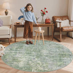 Soalmost Abstract 6x6 Round Rug 6ft Circle Living Room Rugs, Low Pile Stain - Image 3