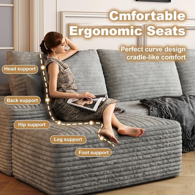 AUGOP 108" Sectional Couches for Living Room Modern Modular Sofa - Image 5