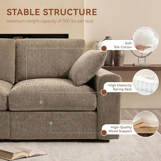 Ihanherry 141" Oversized Cloud Sectional Couches - Image 5