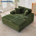 IDEALHOUSE 60" Oversized Chaise Lounge Chair Indoor, Comfy Corduroy Lounge Sofa - Image 2