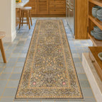 Non Slip 2x8 Gold Brown Long Runner Rug, Washable Runner Rug by HazoHaus