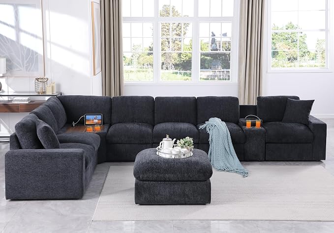 Ball & Cast 157" Oversized Modular L-Shaped Sectional Sofa, Large Chenille - Image 2