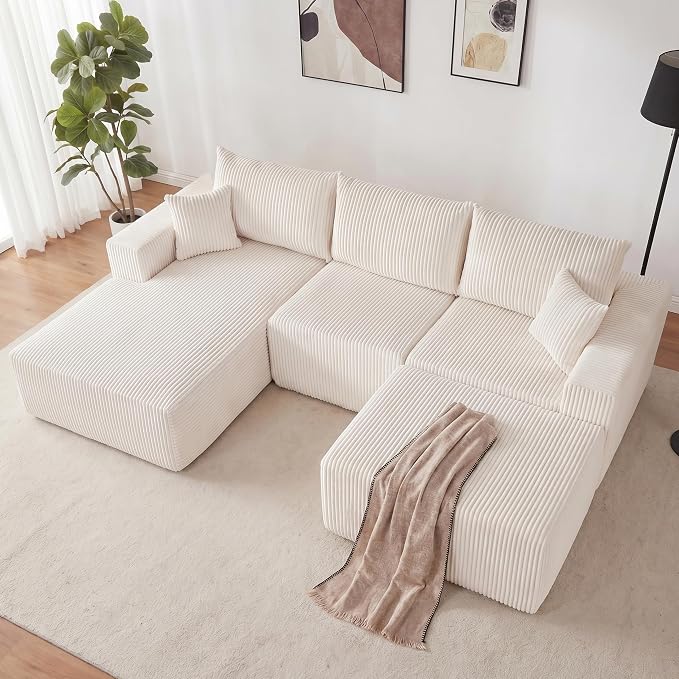Weture 108” Modular Sectional Couches, Modern Modular U-Shape Sofa by Weture