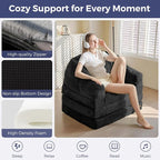 MAXYOYO Folding Sofa Bed with Backrest, Boneless Fold Out Couch Bed with Handle - Image 5