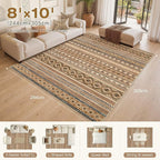 cotiled Boho 8x10 Area Rugs for Living Room: Large Moroccan Washable Rug | - Image 9