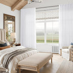 Snow White Linen Curtains 84 Inch Length 2 Panels Set - Image 7