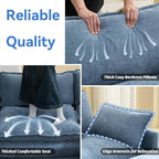 147'' Sectional Cloud Deep Seat Couch, Oversized Chenille U Shaped Sectional - Image 5