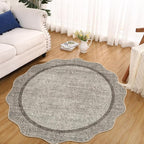 GarveeHome Scalloped Washable Small Round Rug 3 ft Non-Slip - Image 2
