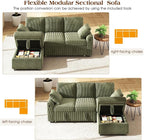 Ihanherry 81-inch Corduroy Modular Sectional Sofa Bed - Image 3