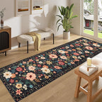 DUKINO 2x8 Runner Rug, Floral Washable Kitchen Runner Rug Non Slip, Soft Indoor - Image 3