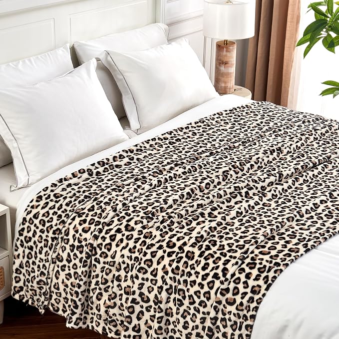 Edenleaf Leopard Print Blanket Fleece Throw - Image 3