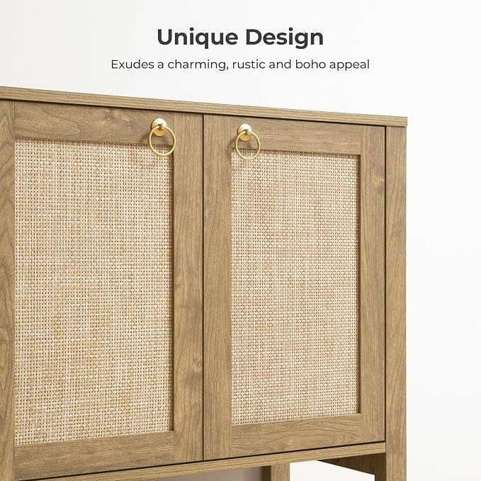 SICOTAS 55" Cherry Sideboard Buffet Cabinet - Image 3