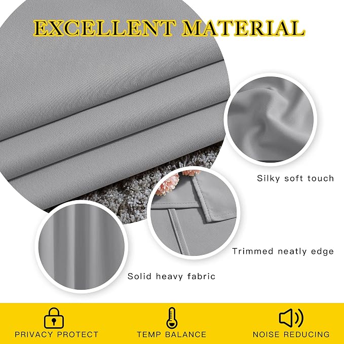 NICETOWN Silver Grey Curtains and Drapes - Image 4
