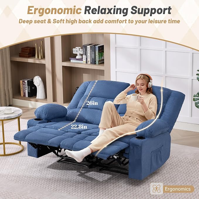 Loveseat Recliner Sofa, Big Large Reclining Sofa - Image 4