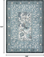 GarveeHome Provence Area Rugs 9x12 Living Room, Botanical Grove Retro Blue - Image 2