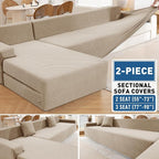 ZNSAYOTX Sectional Couch Covers, Stretch Jacquard Slipcovers - Image 2