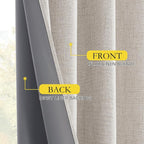 NICETOWN 100% Blackout Brich Linen Curtains - Image 8