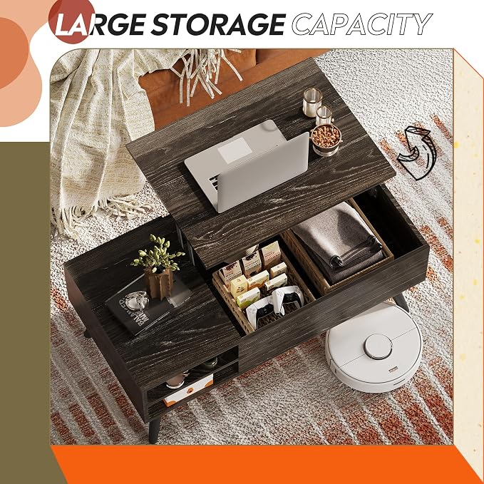 WLIVE Wood Lift Top Coffee Table - Image 5