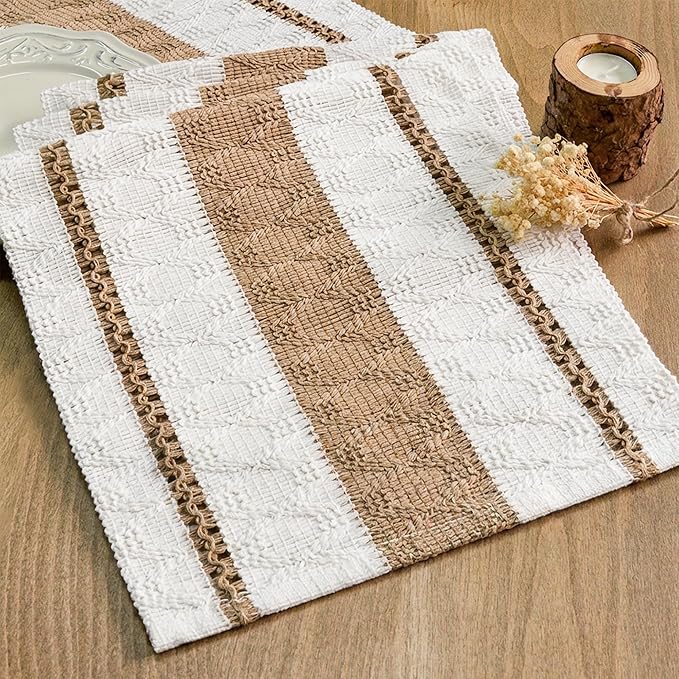 FEXIA Boho Table Runner for Hoilday Spring Home Decor Farmhouse Rustic Table by FEXIA