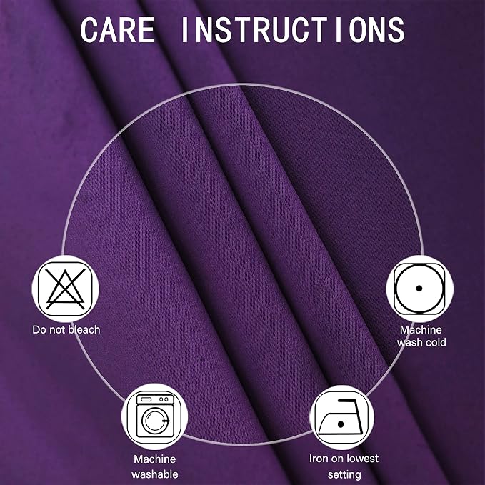 Purple Blackout Curtains 52 x 84 Inch Length/Set of 2 Curtain Panels/Thermal - Image 4