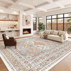 12x15 Area Rugs for Living Room, Large Washable Rug, Dining Room, Low Pile by Zesthome