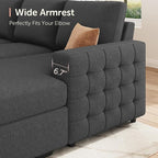 HONBAY Sectional Couch with Pull Out Bed, U-Shaped Sectional Sleeper Sofa with - Image 5