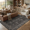 Schweek 6x9 Area Rug Washable Neutral Dark Rug Non Slip by Schweek
