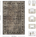 6x9 Area Rugs - Washable Vintage Retro Living Room Rug, Soft Ultra Thin Non - Image 2