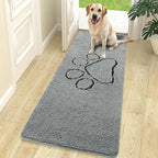 OLANLY Dog Door Mat for Muddy Paws 70x24, Paw Print Design Chenille Mud Mat | by OLANLY
