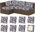 8Pcs Outdoor Cushion Covers, Stretch Patio Furniture Couch Chair Slipcovers | by VORSHAPE