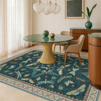 Insect Blue Green Living Room Rug 5x8 - Image 3