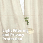 YoungsTex Linen Curtains 38 x 84 Inch Length, Light Filtering Drapes Rustic - Image 3