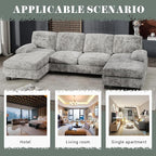 Furniwell Convertible Sectional Sofa Couch, 4 Seat Sofa Set - Image 7