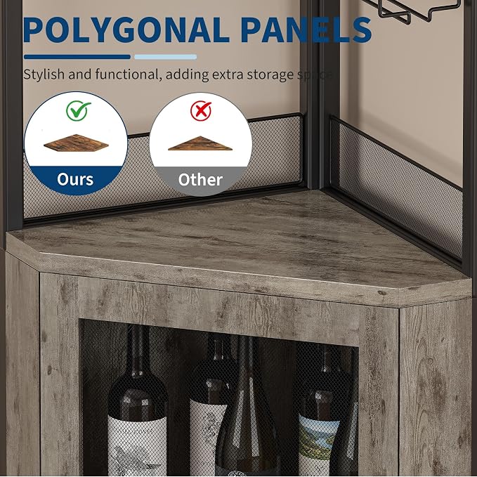 GarveeHome Corner Bar Wine Cabinet - Image 8
