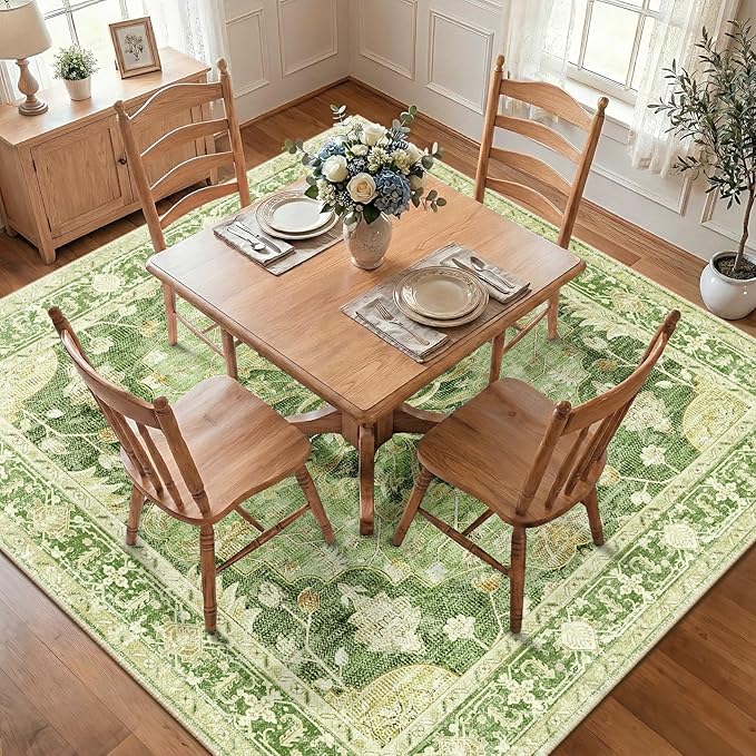 RELEANY Washable Area Rug, Square 8'x8', Water Repellent, Pet Friendly - Image 2