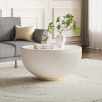 Round Marble Coffee Table Set of 2, 2 Piece White Coffee Table and End Table - Image 4