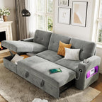GarveeHome 84 Inch Sleeper Sofa Couch, L-Shaped Sofa, Convertible Pull Out Sofa by GarveeHome
