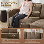 77.4" Chenille Modular Loveseat Oversized Upholstered 2 Seater Sectional Sofa - Image 3