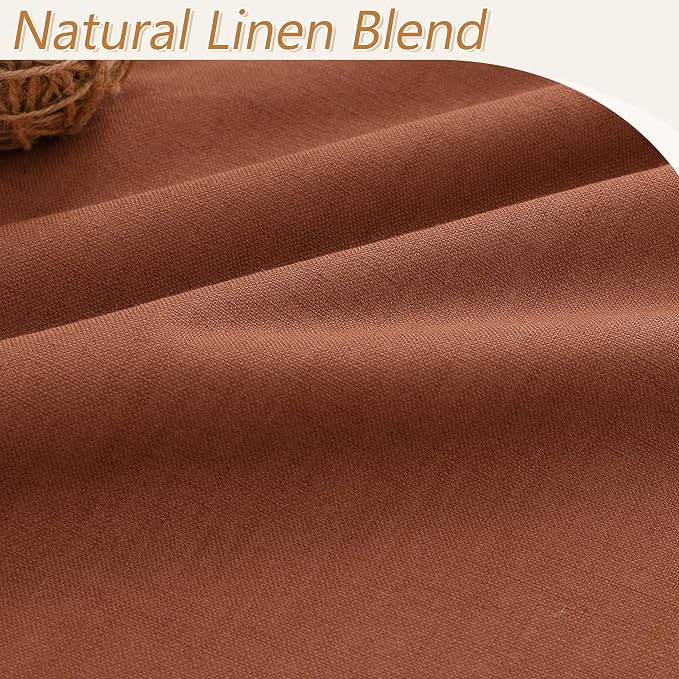 Terracotta 100% Blackout Curtains 108 Inch Length 2 Panels Set Fall Curtains - Image 3