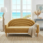 63" Small Loveseat Sofa for Small Spaces, Mid Century Modern Sofa, Linen by QNZK