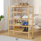 ROMGUAR CRAFT 5 Tier Bamboo Shoe Rack - Image 3