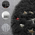 Black Round Rugs 8ft for Living Room, Fluffy Bedroom Circle Area Rug, Soft - Image 2