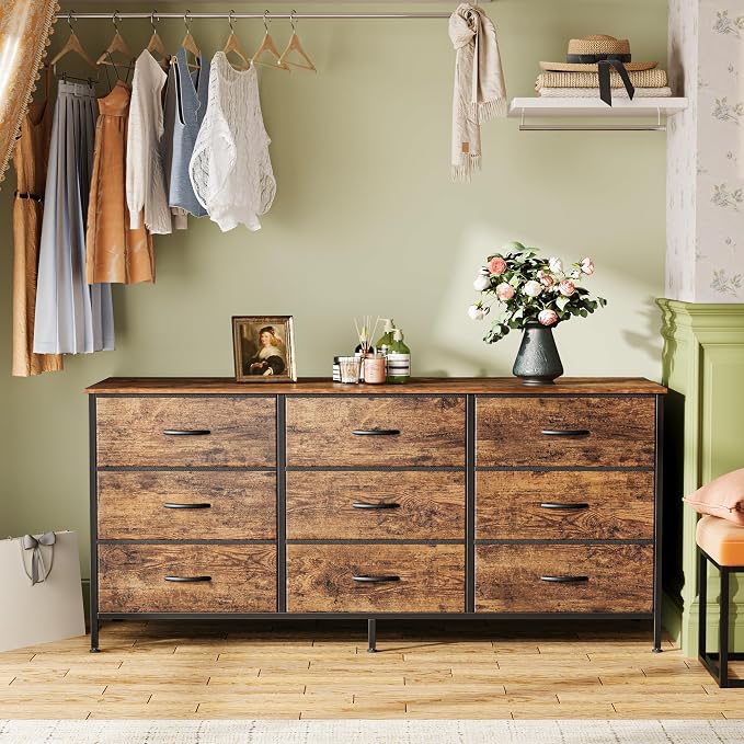 Huuger 9 Drawer Dresser, 47 Inch Dresser TV Stand - Image 4