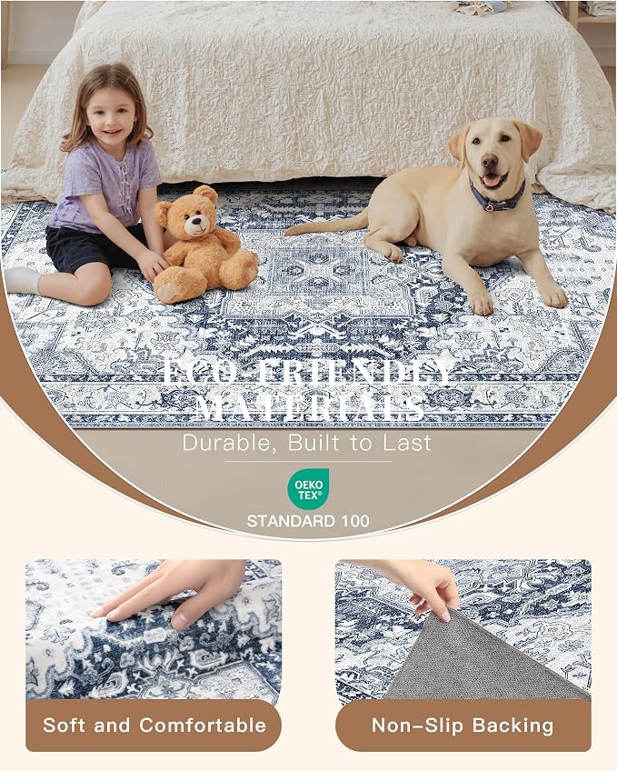 Madane Washable Area Rug 2x3 Small Entryway Rugs Non-Slip, Low Pile Floor Carpet - Image 5