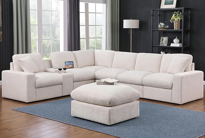 Ball & Cast 127" Modular Sectional Sofa, Modern Oversized Cloud Couch by BallCast