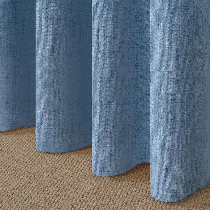 YoungsTex Denim Blue Linen Curtains 72 Inch Length - Image 9