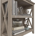 Bush Home Key West Small 2 Shelf Bookcase in Washed Gray, Compact Home Organizer - Image 4