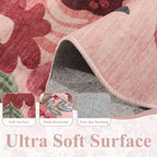 DUKINO 3x5 Area Rugs, Non Slip Floral Washable Rug - Image 8
