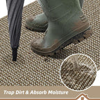 BEQHAUSE Dirt Trapper Door Mat 36" x 60", Non-Slip Washable, Light Beige | - Image 3