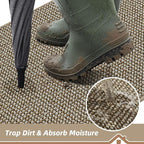 BEQHAUSE Dirt Trapper Door Mat 24" x 36", Non-Slip Washable, Light Beige | - Image 3
